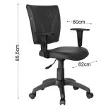 Cadeira B-ONE Giratória com Braços Reguláveis – Corino Preto – 31009 Móveis Única Executiva 14