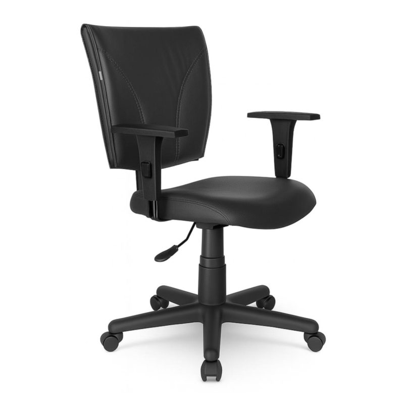 Cadeira B-ONE Giratória com Braços Reguláveis – Corino Preto – 31009 Móveis Única Executiva 2