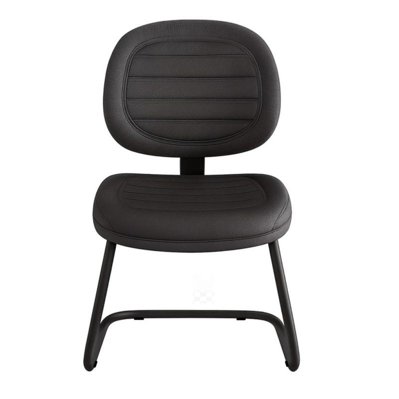Cadeira Executiva Costurada Base em “S” PRETA – Corino Preto – 31014 Móveis Única Cadeiras Fixas 3