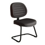 Cadeira Executiva Costurada Base em “S” PRETA – Corino Preto – 31014 Móveis Única Cadeiras Fixas 10