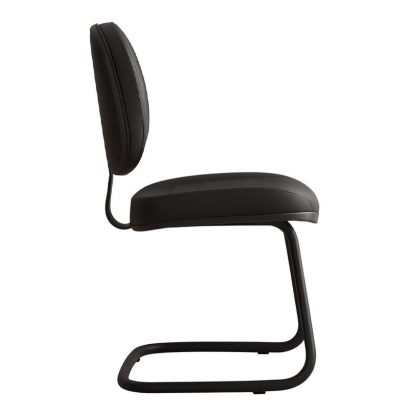 Cadeira Executiva Costurada Base em “S” PRETA – Corino Preto – 31014 Móveis Única Cadeiras Fixas 4