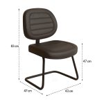 Cadeira Executiva Costurada Base em “S” PRETA – Corino Preto – 31014 Móveis Única Cadeiras Fixas 15