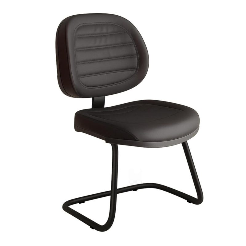 Cadeira Executiva Costurada Base em “S” PRETA – Corino Preto – 31014 Móveis Única Cadeiras Fixas 2