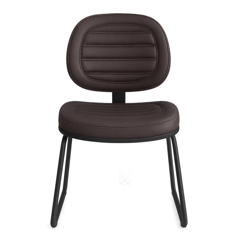 Cadeira Executiva Costurada Base Trapézio – Corino Preto – 31031 Móveis Única Cadeiras Fixas 3