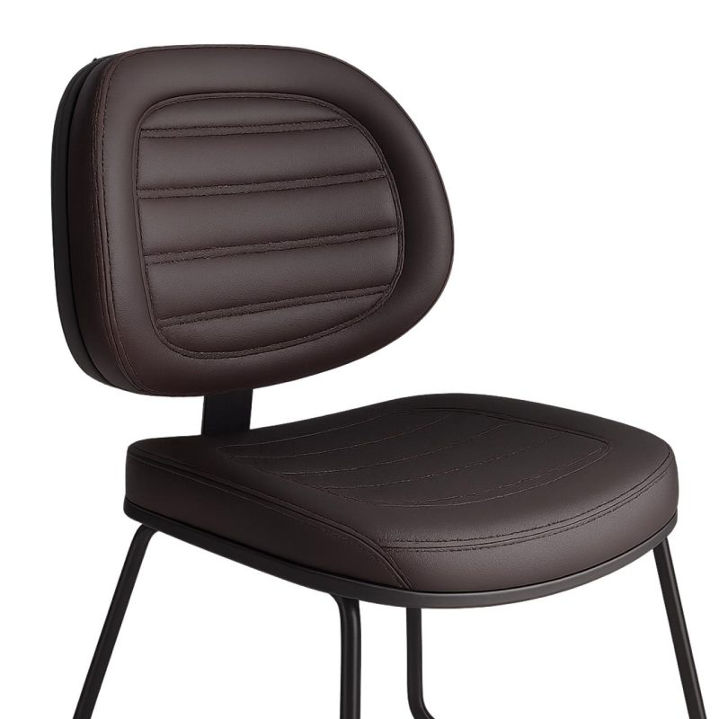 Cadeira Executiva Costurada Base Trapézio – Corino Preto – 31031 Móveis Única Cadeiras Fixas 5
