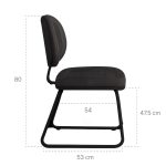 Cadeira Executiva Costurada Base Trapézio – Corino Preto – 31031 Móveis Única Cadeiras Fixas 13