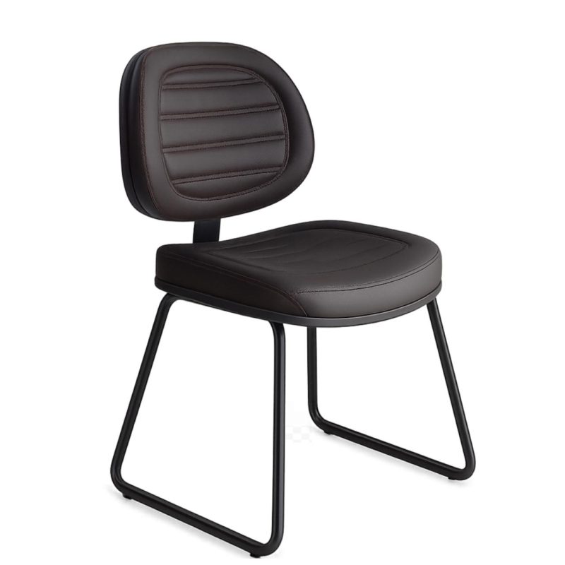 Cadeira Executiva Costurada Base Trapézio – Corino Preto – 31031 Móveis Única Cadeiras Fixas 2