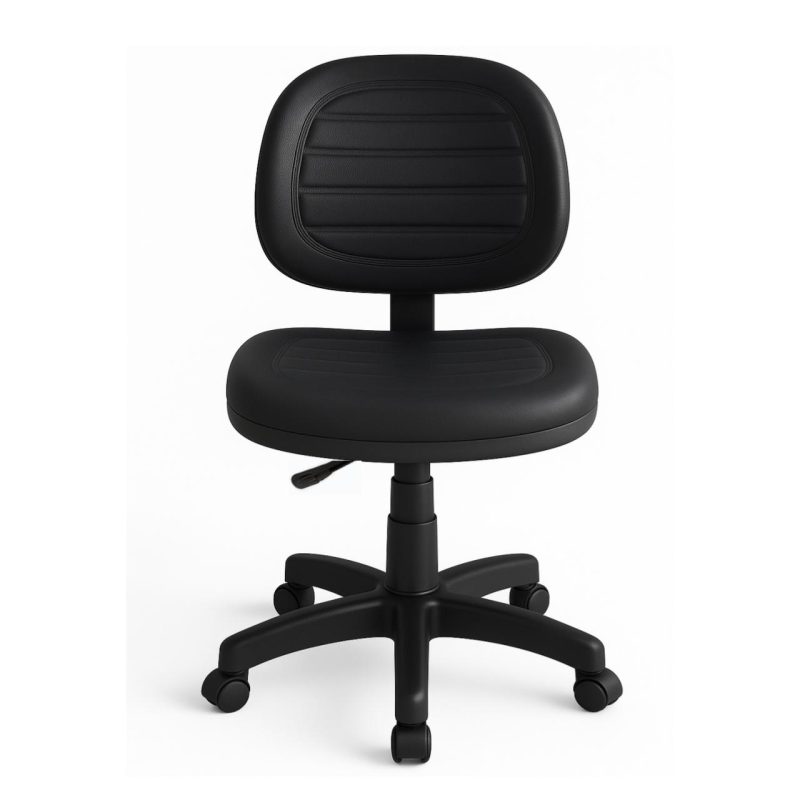 Cadeira Executiva COSTURADA Giratória sem Braços – Cor Preta – 31002 Móveis Única Executiva 5
