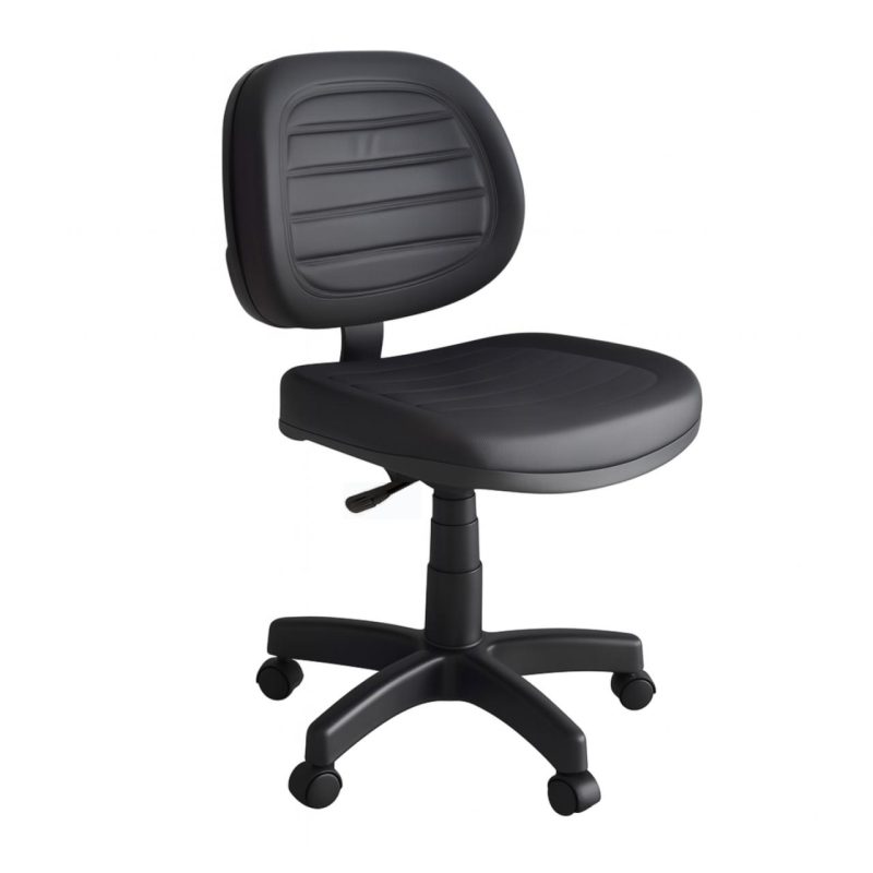 Cadeira Executiva COSTURADA Giratória sem Braços – Cor Preta – 31002 Móveis Única Executiva 2