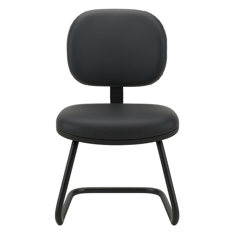 Cadeira Executiva LISA Base em “S” – Corino Preto – 31013 Móveis Única Cadeiras Fixas 4