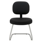 Cadeira Executiva LISA Base em “S” CROMADA – Corino Preto – 31015 Móveis Única Cadeiras Fixas 10