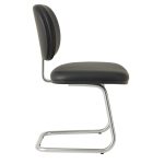 Cadeira Executiva LISA Base em “S” CROMADA – Corino Preto – 31015 Móveis Única Cadeiras Fixas 11