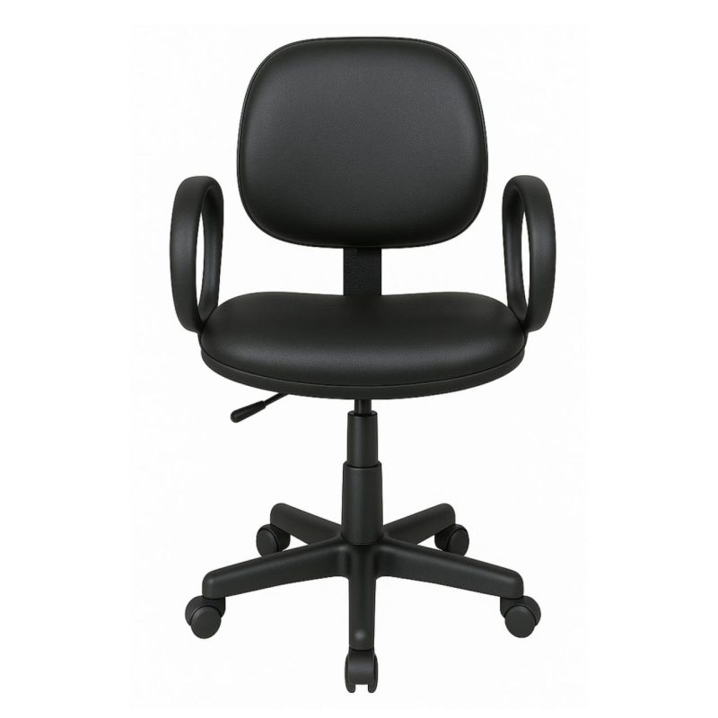 Cadeira Executiva LISA Giratória com Braço Corsa – Corino Preto – 31001 Móveis Única Executiva 3