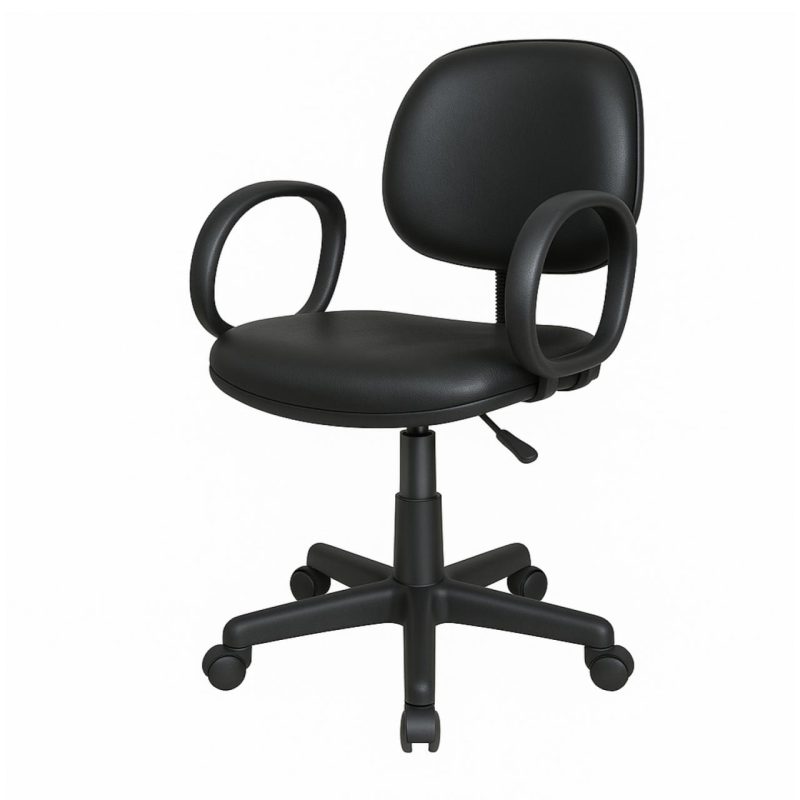 Cadeira Executiva LISA Giratória com Braço Corsa – Corino Preto – 31001 Móveis Única Executiva 5