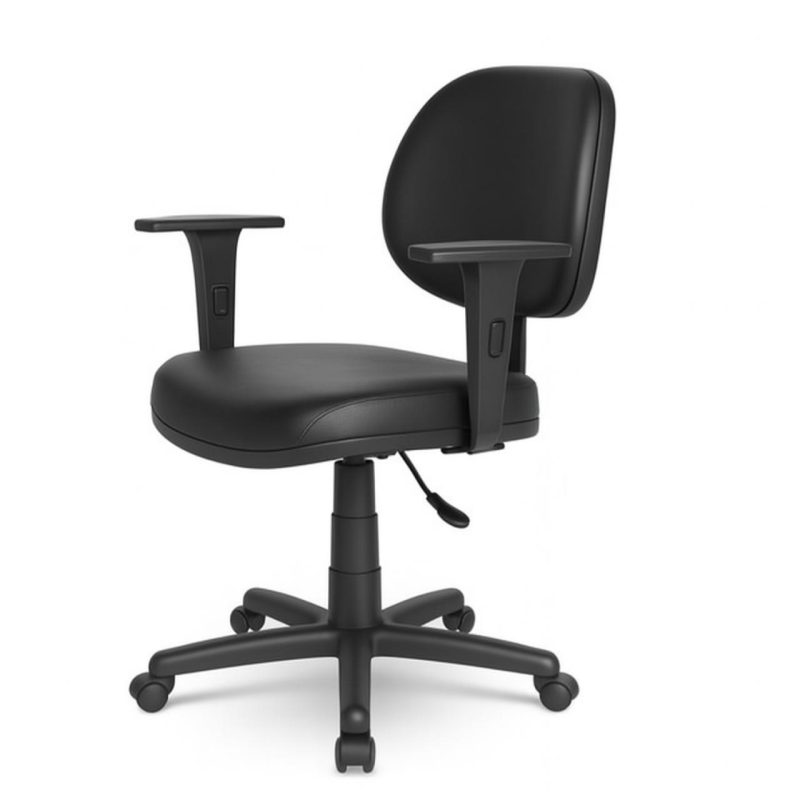 Cadeira Executiva LISA Giratória com Braços Reguláveis – Corino Preto – 31003 Móveis Única Executiva 3