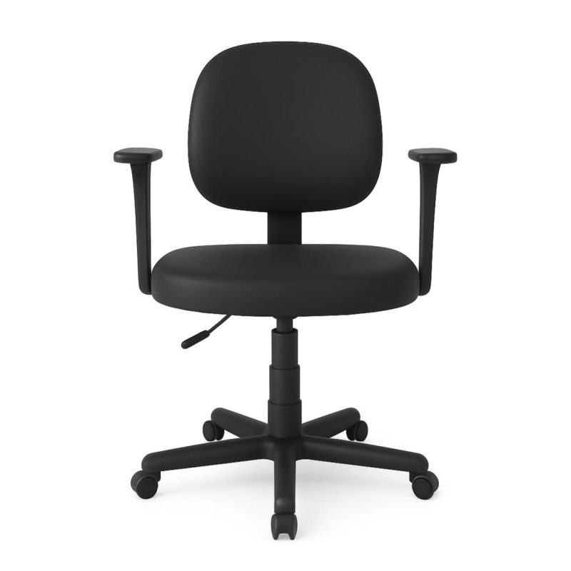Cadeira Executiva LISA Giratória com Braços Reguláveis – Corino Preto – 31003 Móveis Única Executiva 4