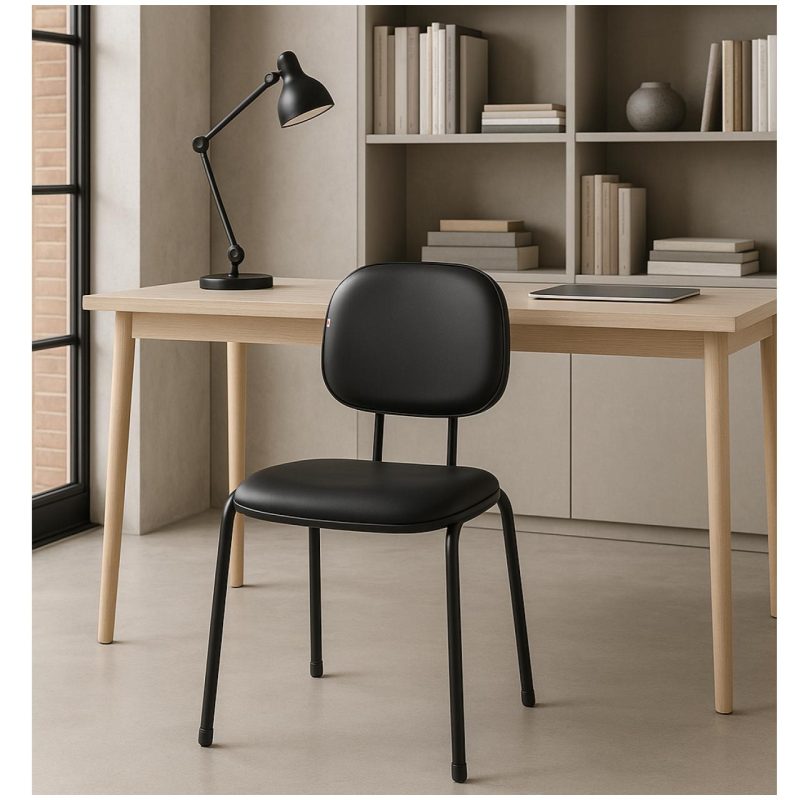 Cadeira Secretária 04 pés – Cor Preto – PMD – 31102 Móveis Única Cadeiras Fixas 9