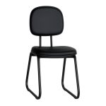 Cadeira Secretária Trapézio – Corino Preto – 31103 Móveis Única Cadeiras Fixas 9