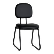 Cadeira Secretária Trapézio - Corino Preto - 31103