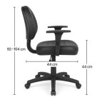 Cadeira Executiva COSTURADA Giratória com Braços Reguláveis – Corino Preto – 31005 Móveis Única Executiva 13
