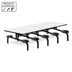 Mesa p/ Refeitório Fixo 10 Lugares MDP BRANCO DE 25 MM 50046 Móveis Única Fixo 7