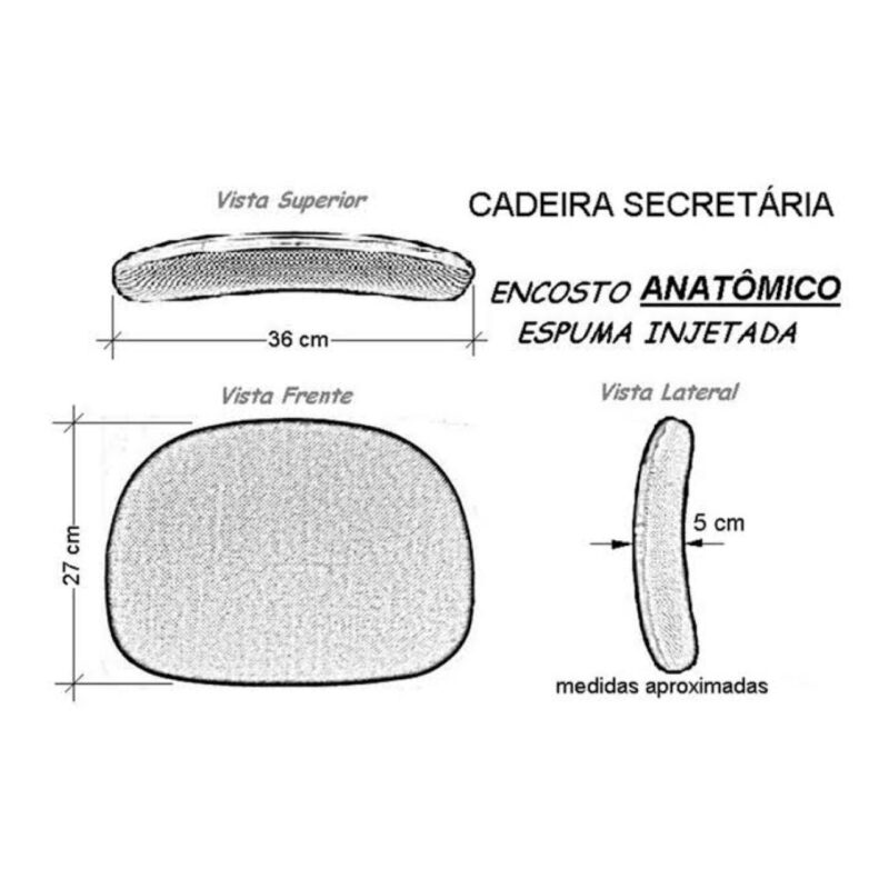 Cadeira CAIXA Secretária (Aranha PMD) – Cor Preta 34001 Móveis Única Cadeira Caixa 4