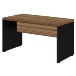 Mesa de Escritório 1,50×0,60m Sem Gavetas NOGAL SEVILHA/PRETO – 21472 Móveis Única Linha 40 mm 8