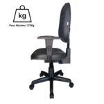 Cadeira Diretorzinha Back System Costurado C/ Braços Reguláveis – Cor Preto 32996 Móveis Única Diretorzinha 10