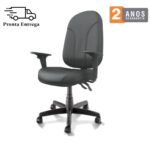 Cadeira Presidente PLUS BACK SYSTEM Baixa Costurada c/ Braços Reguláveis – Corino Preto 32974 Móveis Única Presidente 11