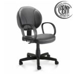 Cadeira Executiva PLUS COSTURADA c/ Braço Corsa – CORINO – COR PRETO – 32978 Móveis Única Executiva 7