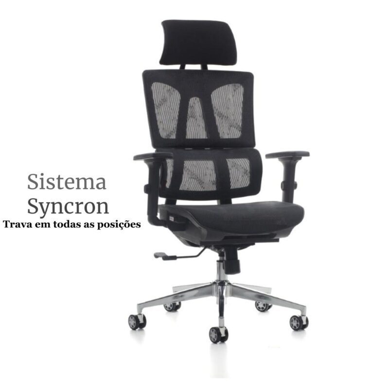 Cadeira Presidente Tela MK – 4011 – COR PRETO 30038 Móveis Única Cadeira de Tela 2