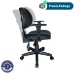 Cadeira Executiva Back System Lisa c/ Braços reguláveis – Cor Preta 31006 Móveis Única Executiva 10