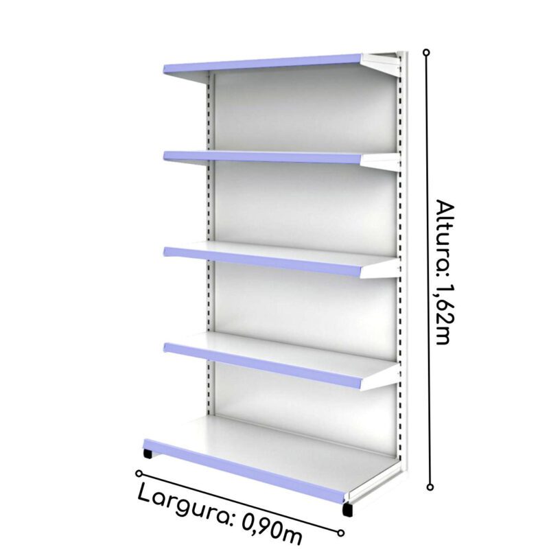 Gôndola Fácil INICIAL de Parede 1,62×0,90m 15005 Móveis Única Parede 3