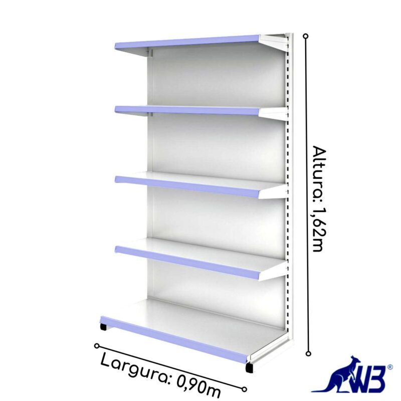 Gôndola Fácil CONTINUAÇÃO de Parede 1,62×0,90m 15006 Móveis Única Parede 4