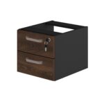 Mesa Escritório 1,50×0,60m – C/ 02 Gavetas MARSALA / PRETO – 23473 Móveis Única Linha 30 mm 11