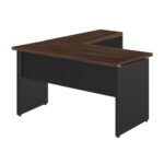 Mesa em “L” (Mesa 1,50m + Mesa Auxiliar) – S/ GAVETAS MARSALA / PRETO – 23476 Móveis Única Linha 30 mm 7