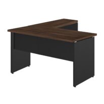 Mesa em “L” (Mesa 1,50m + Mesa Auxiliar) – S/ GAVETAS MARSALA / PRETO – 23476 Móveis Única Linha 30 mm