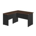 Mesa em “L” (Mesa 1,50m + Mesa Auxiliar) – S/ GAVETAS MARSALA / PRETO – 23476 Móveis Única Linha 30 mm 8