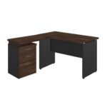 Mesa Escritório em “L” c/ Gaveteiro 1,50×1,50m MARSALA/PRETO – 23480 Móveis Única Linha 30 mm 7