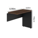 Mesa AUXILIAR SIMPLES 30mm – 0,90×0,45m MARSALA / PRETO – 51016 Móveis Única Linha 30 mm 8