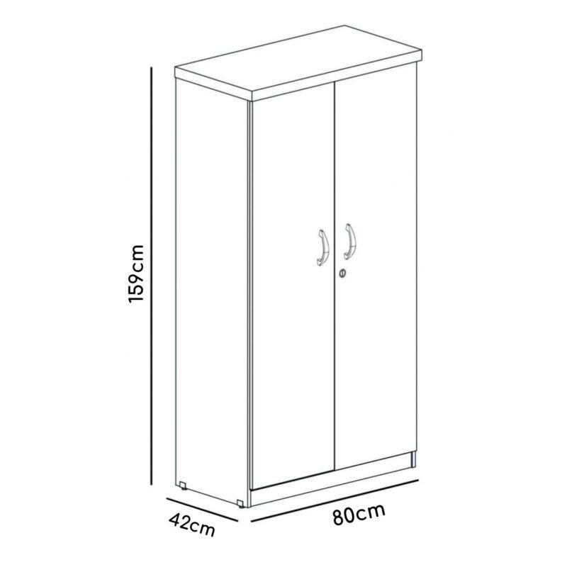 Armário Alto Fechado com 02 Portas – 1,59X0,80X0,42m CINZA/CINZA – 21209 Móveis Única Linha 15 mm 3