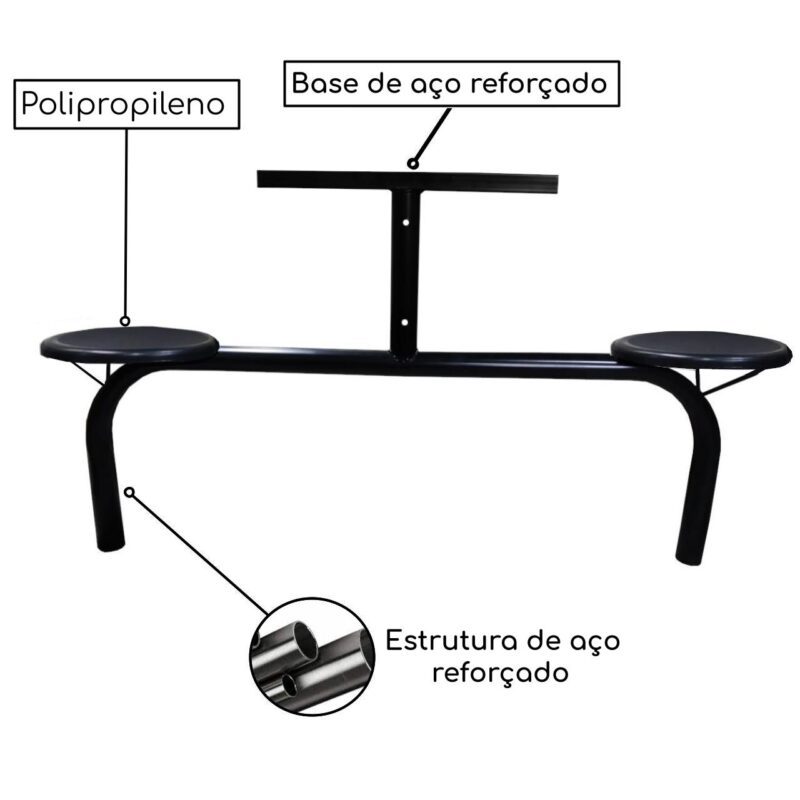 Mesa para Refeitório Fixo 04 Lugares MDP BRANCO DE 25 MM 50052 Móveis Única Fixo 5