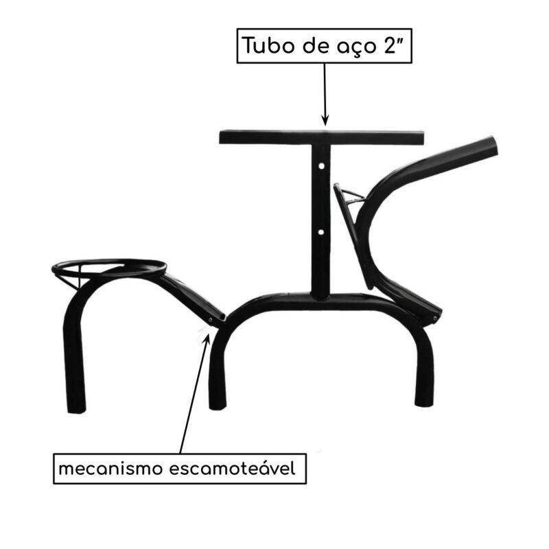 Mesa p/ Refeitório ESCAMOTEÁVEL 06 Lugares – MDP BRANCO DE 25 MM 50051 Móveis Única Escamoteável 3