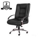 Cadeira Presidente ULTRA Giratória Cromada – ENJOY – Cor Preto – 32961 Móveis Única Presidente 9