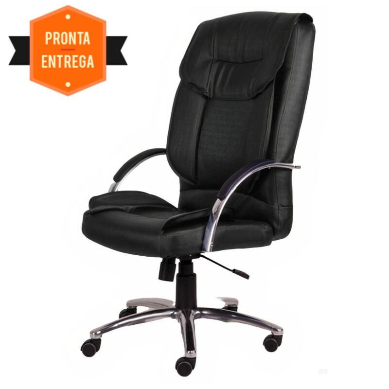 Cadeira Presidente MIDHAS Giratória – ENJOY – Cor Preto – 32963 Móveis Única Presidente 3