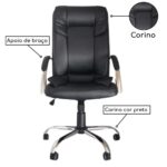 Cadeira Presidente MIDHAS Giratória – ENJOY – Cor Preto – 32963 Móveis Única Presidente 8