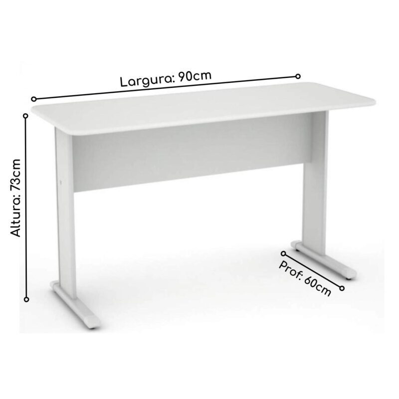 Mesa Escritório 0,90×0,60m – S/ Gavetas CINZA/CINZA – 43080 Móveis Única JOB 15 mm 3