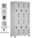 Roupeiro LOCKER de Aço c/ 06 PORTAS GRANDES – 1,90×0,96×0,40m – CZ/CZ – W3 – 11014 Móveis Única Roupeiro de Aço 6