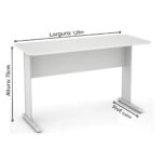 Mesa Escritório 1,20×0,60m – c/ Gavetas CINZA/CINZA – 43084 Móveis Única Linha 15 mm 9