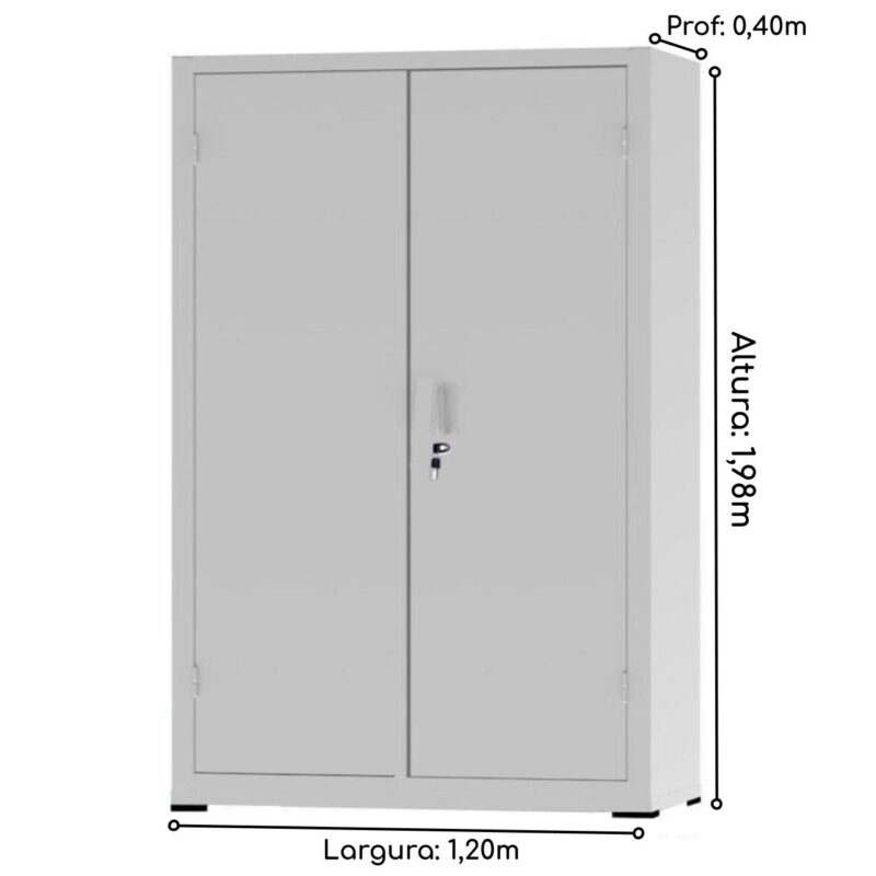 Armário de Aço com 02 Portas – PA 120 #22 (Reforçado) – NOBRE – 12105 Móveis Única Armário de Aço 5